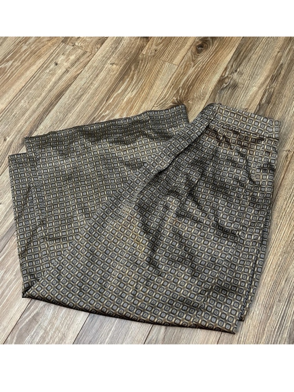 BANANA REPUBLIC Size 8 100% Silk Geometric Wide Leg Palazzo Pants Luxury - Picture 9 of 17